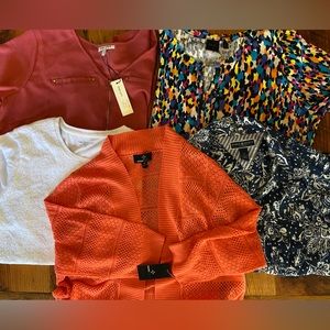 Set of FIVE Tops, Perfect Addition to Any Wardrobe, Fun Colors, Size 1X